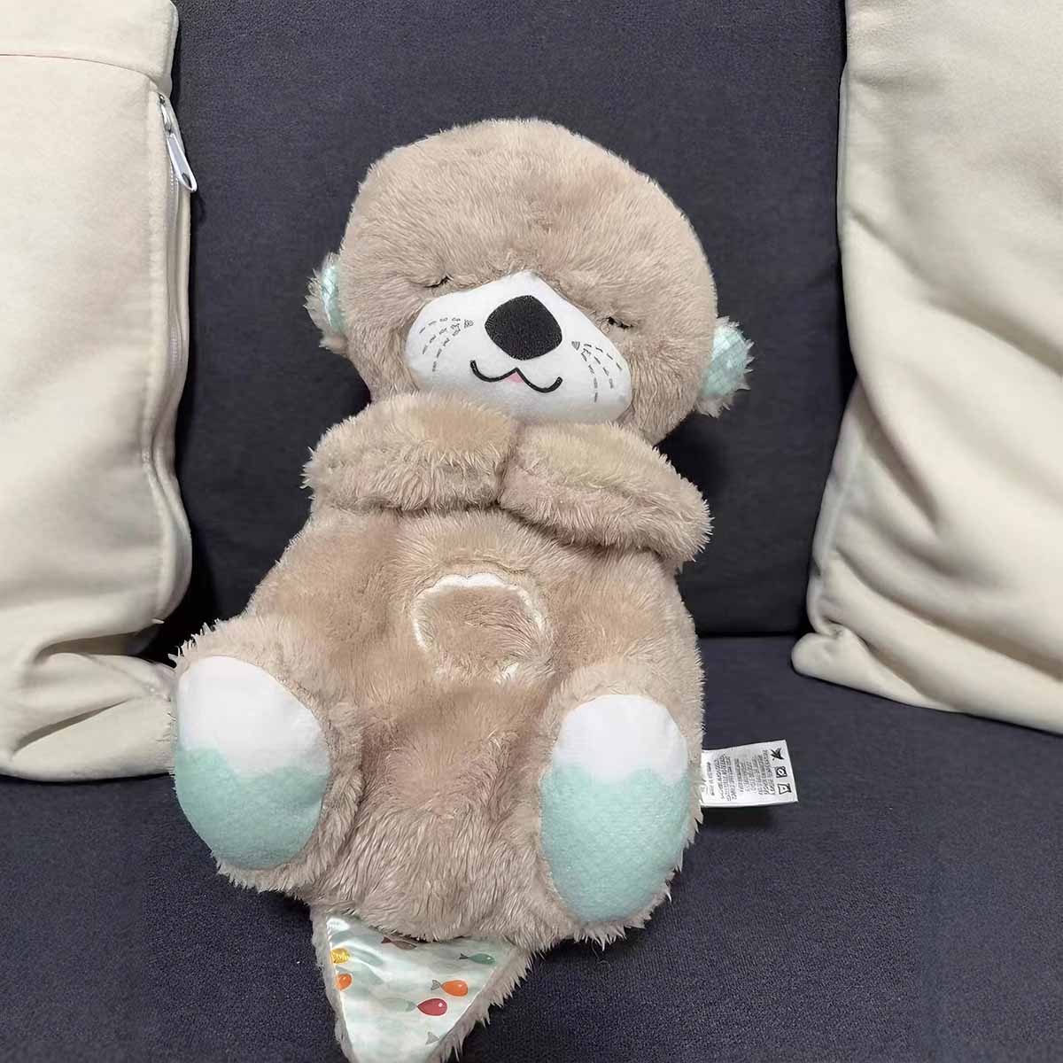Nuevo peluche de nutria respiradora con música y luz, muñeco infantil de consuelo, juguete lindo para niñas, regalo de peluche.