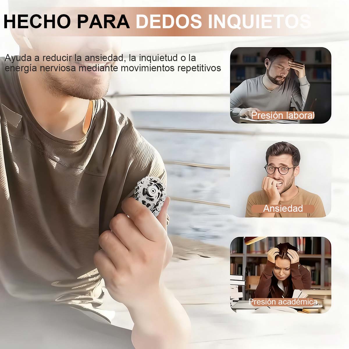 Juguete antiestrés de giroscopio con cadena de engranaje para los dedos.