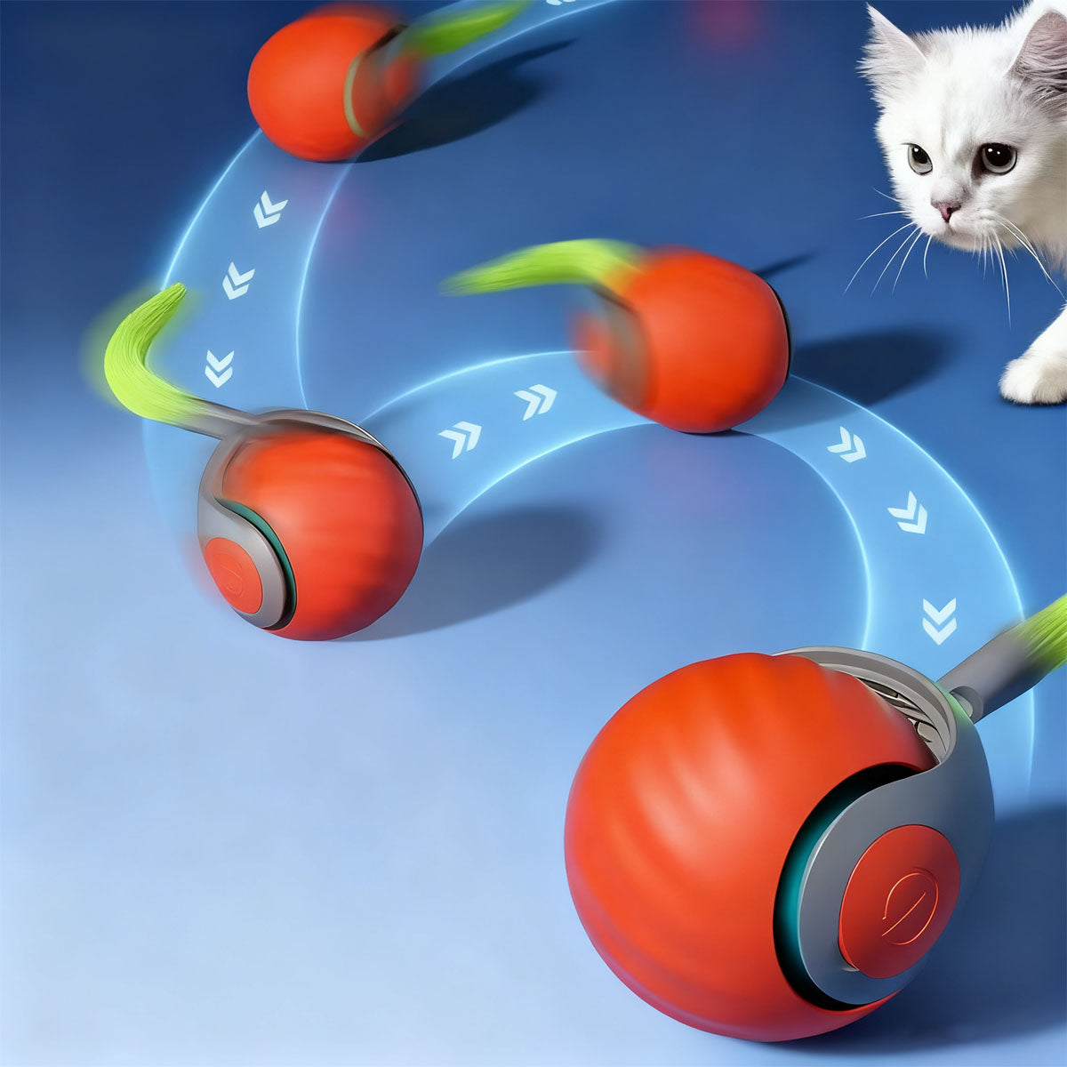 Nuevo juguete automático para gatos: pelota interactiva autoentretenimiento, con oruga peluda, ideal para divertir y estimular a tu mascota.