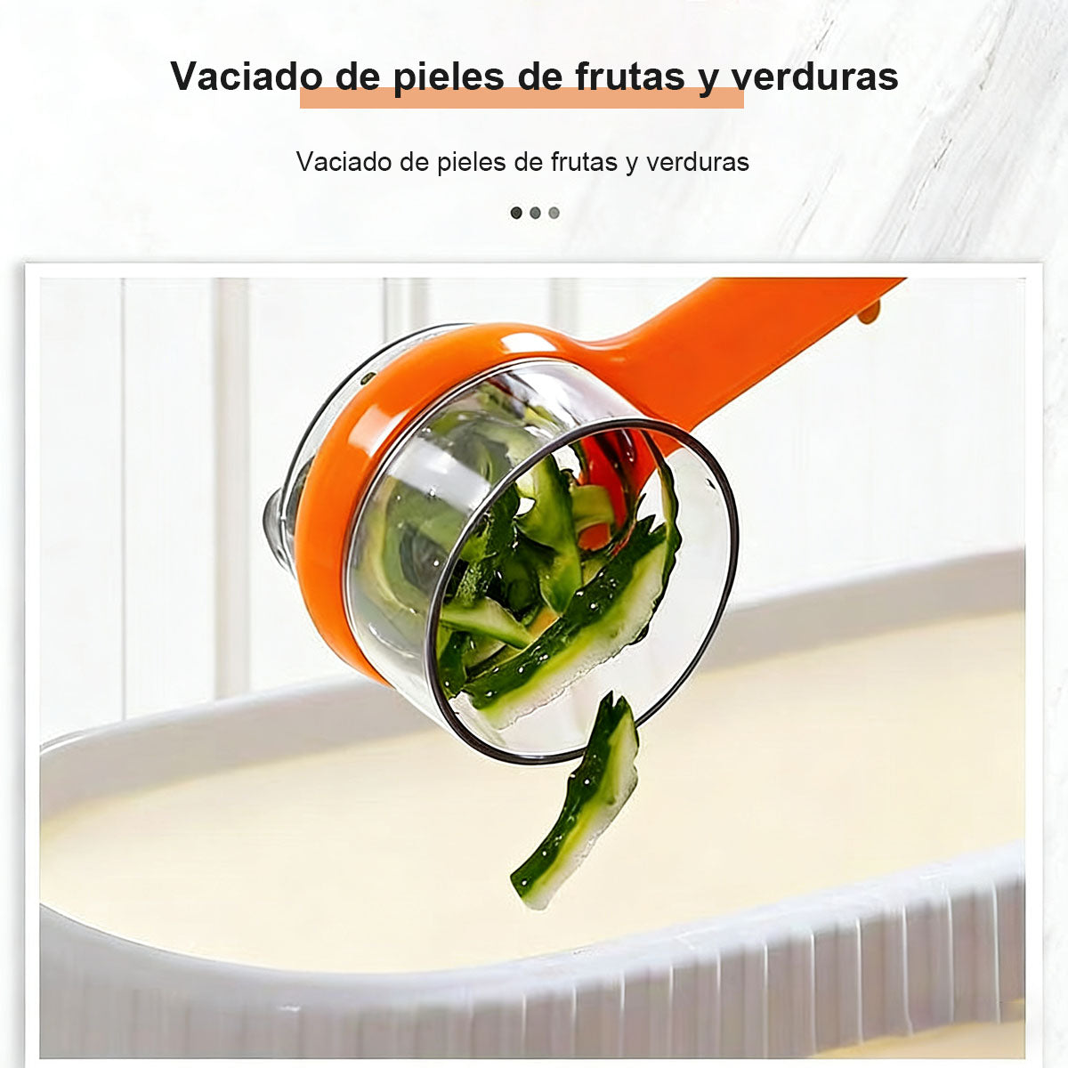 Caja de almacenamiento multifuncional para cocina, herramienta esencial para pelar patatas, rallador de frutas y pelador de verduras con almacenamiento para uso doméstico.