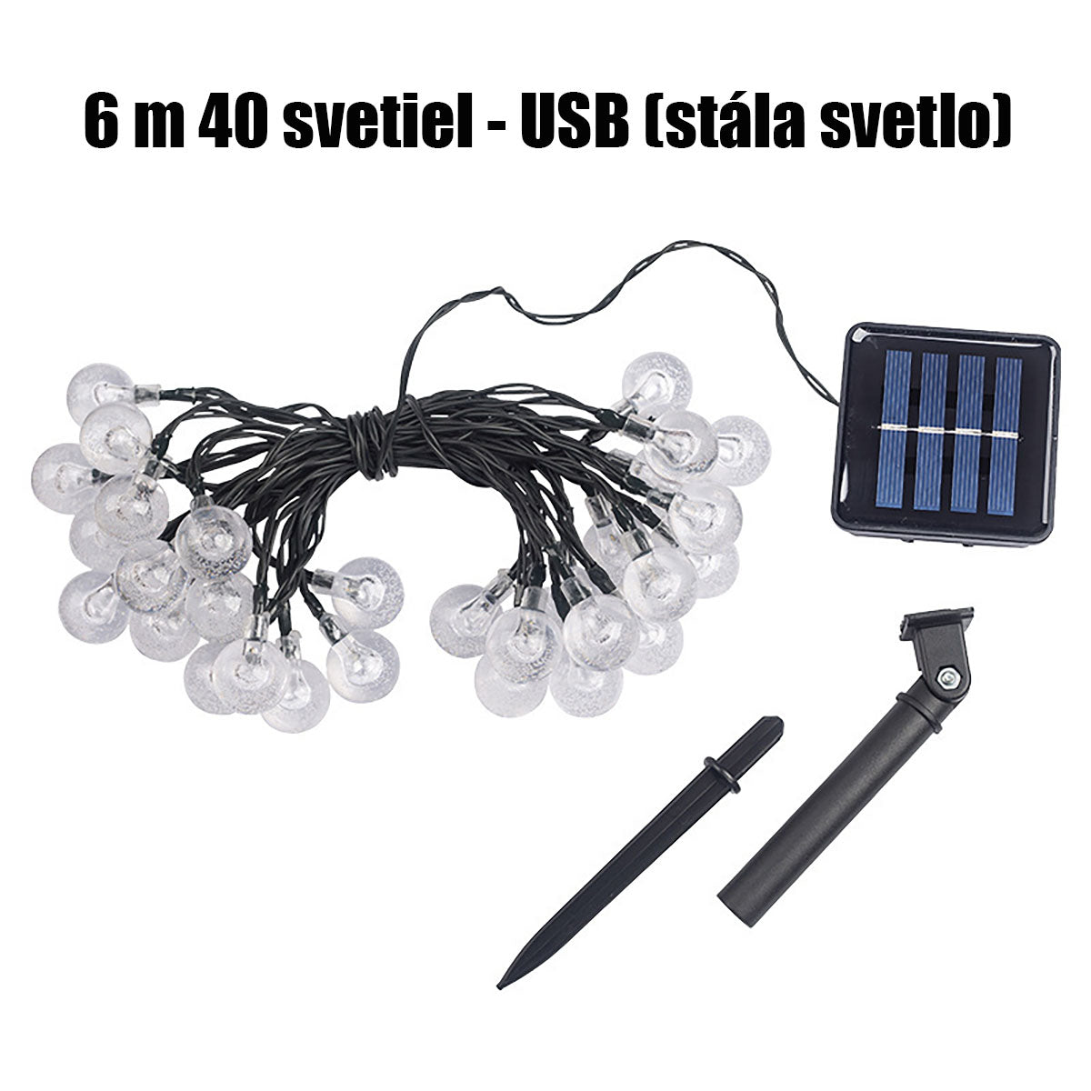 „LED svetelný reťazec s bublinkovými guľami, farebné svetlá, vonkajšie záhradné vodotesné dekoratívne svetlá na kempovanie a tienidlo.“