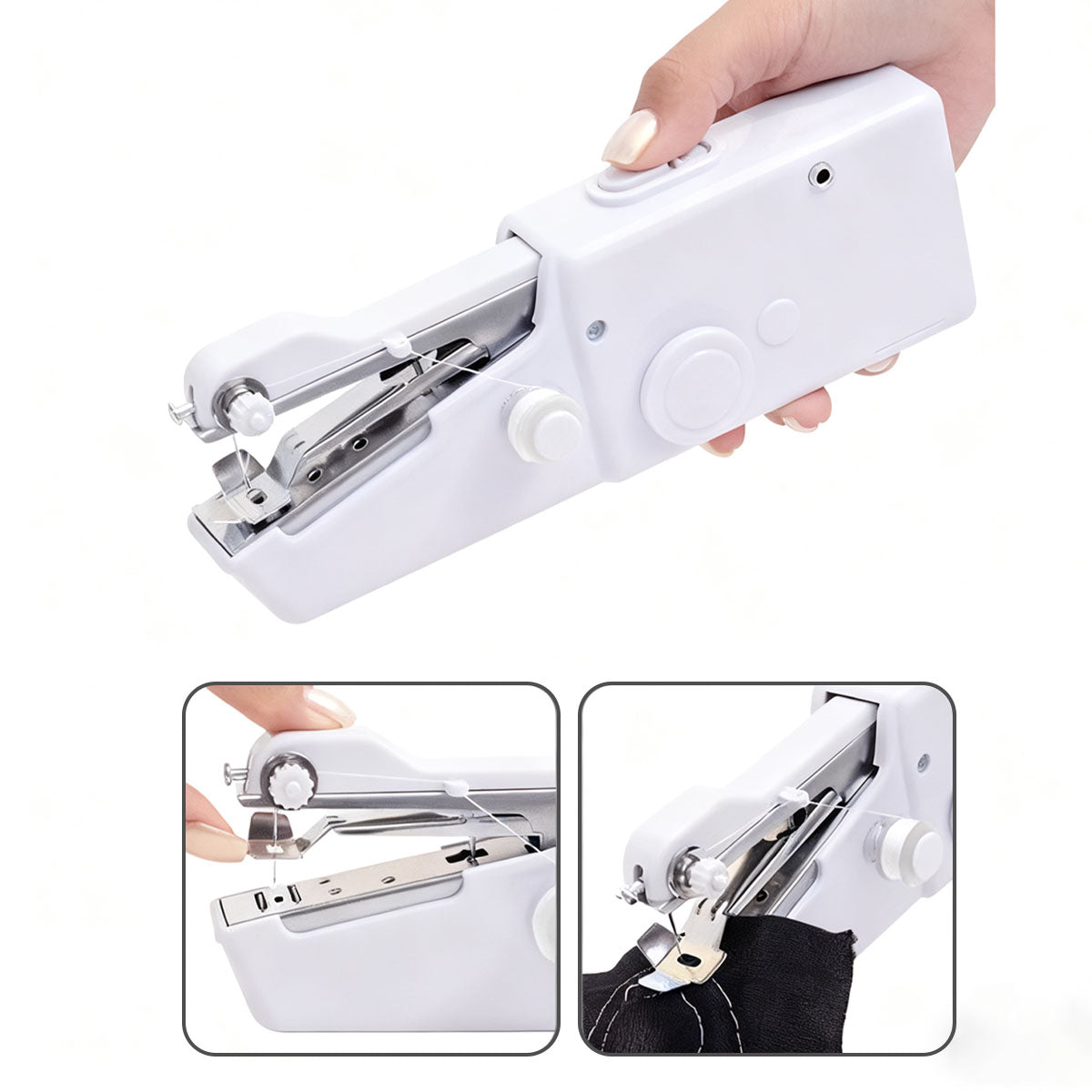 Máquina de Coser Portátil Mini a Pilas/USB - Multifunción para Viajes, Reparaciones Rápidas en Ropa, Denim y Manualidades