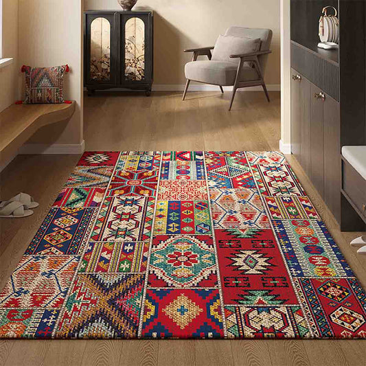 Alfombra de estilo étnico más vendida para sala de estar, antideslizante, tipo persa, apta para dormitorio y junto a la cama; disponible para venta al por mayor y envío directo; alfombrilla para la entrada.