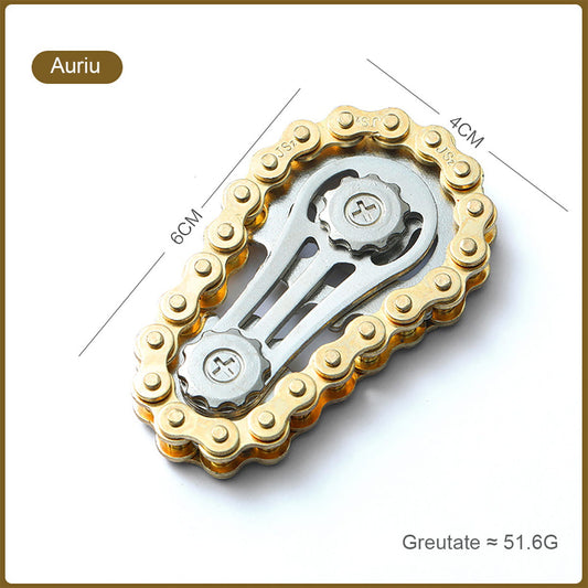 Girator de deget cu lanț și roată dințată, jucărie anti-stres