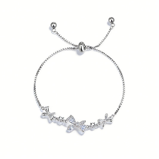 **Pulsera femenina de lujo ligero con circonia y lazo, diseño exclusivo de verano estilo INS, elegante y sofisticada, nueva colección de accesorios**