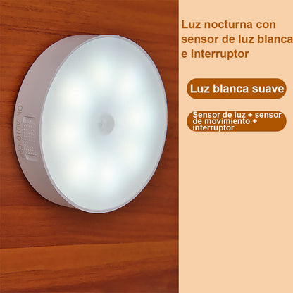 Luz de pared LED con sensor de movimiento, recargable por USB, mini lámpara de noche con interruptor para armario o vestidor, best-seller internacional, luz ambiental con sensor.
