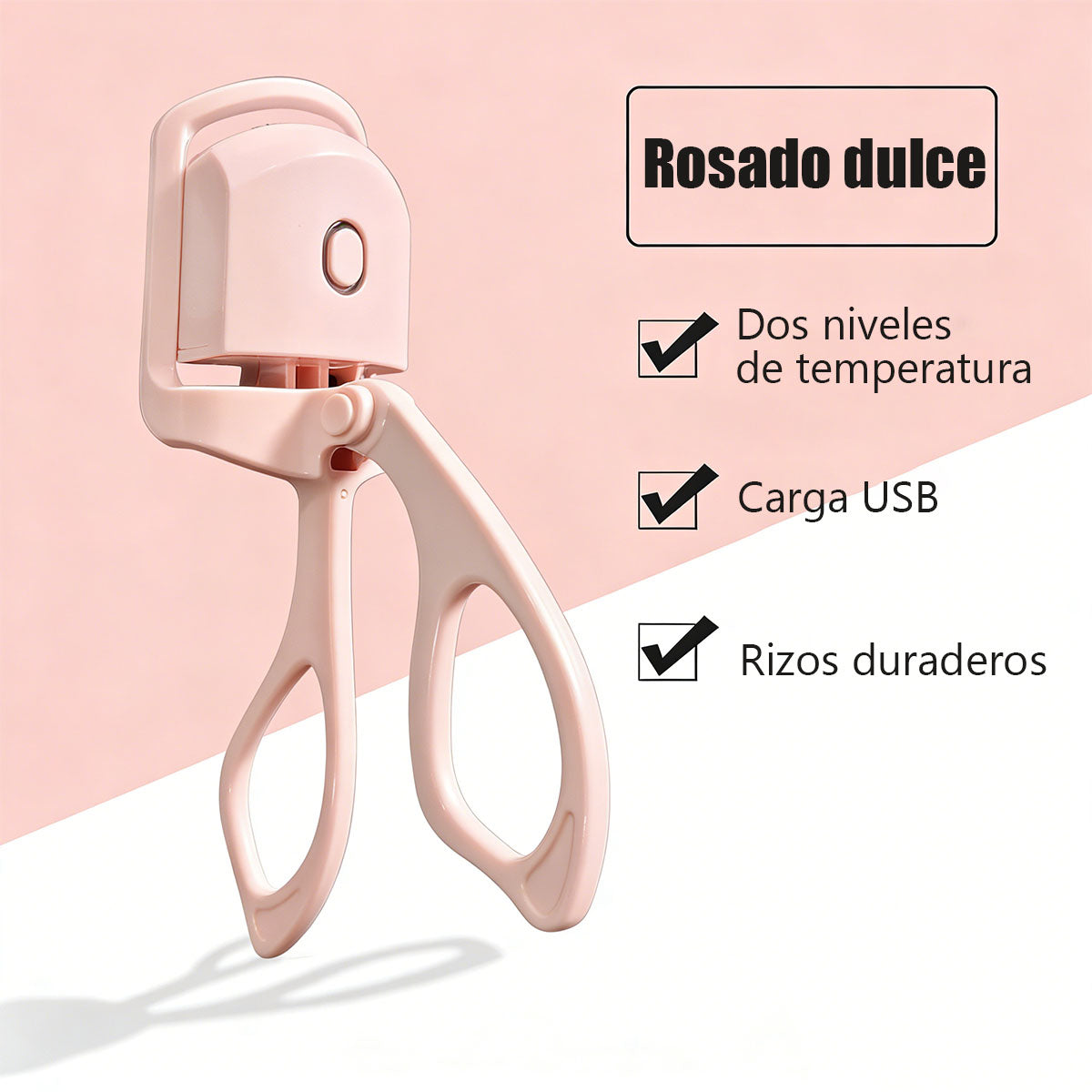 Rizador de pestañas eléctrico con calefacción - Dispositivo eléctrico para rizar las pestañas, carga USB, fijación duradera, portátil y fácil de usar para un rizado perfecto.
