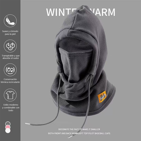 Gorro cortavientos de invierno unisex para exteriores, cuello tubular de ciclismo con pasamontañas integrado, orejeras acolchadas, protección facial antigrípe.