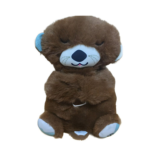 Nuevo peluche de nutria respiradora con música y luz, muñeco infantil de consuelo, juguete lindo para niñas, regalo de peluche.