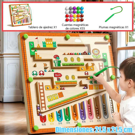 Juguete educativo para niños, laberinto magnético 2 en 1, juguete de concentración tridimensional, juego de desafíos para bebés, juguete de aprendizaje temprano.