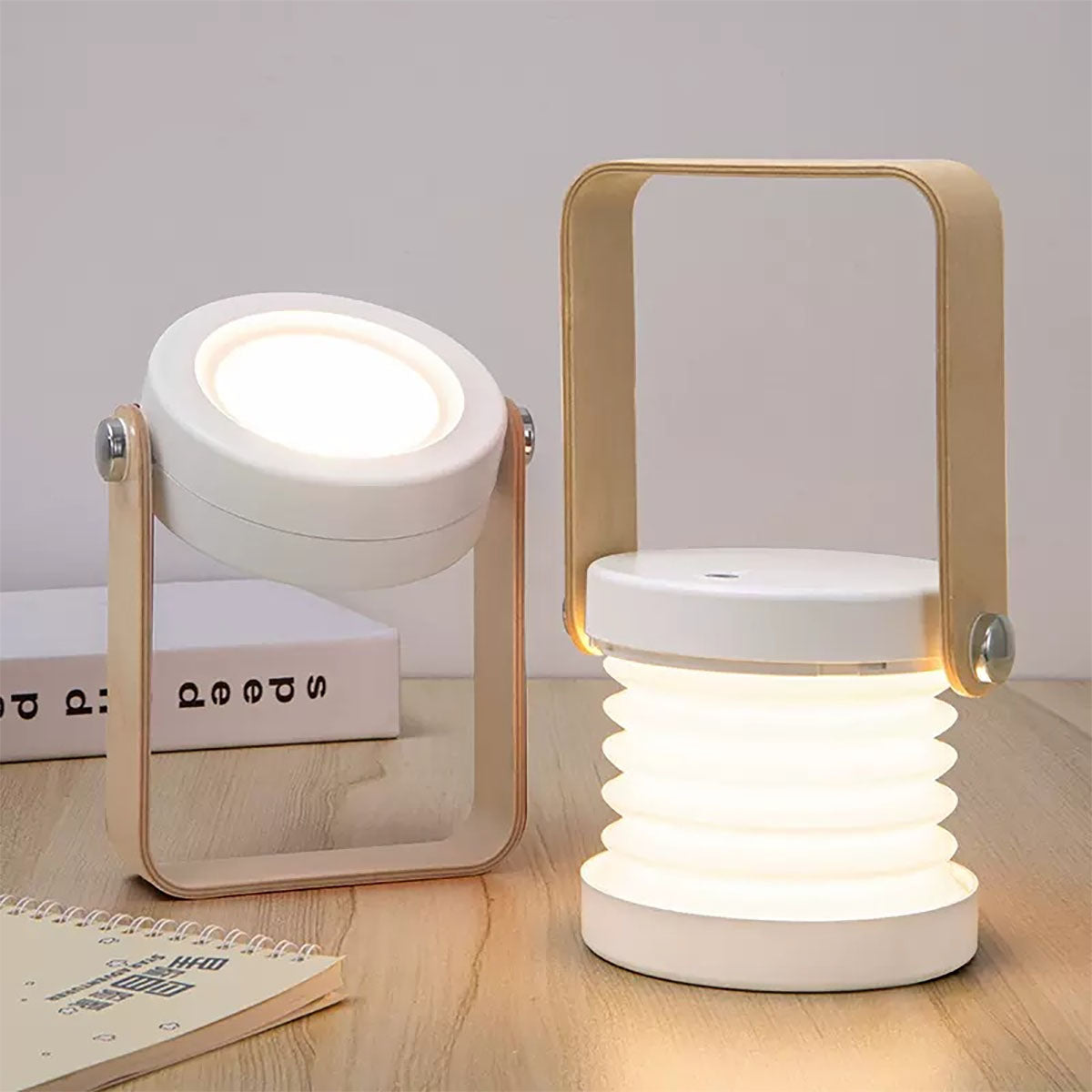 Nueva lámpara LED tipo linterna, luz nocturna creativa, lámpara de escritorio plegable para proteger los ojos, lámpara USB, regalo único para el hogar, luz ambiental.