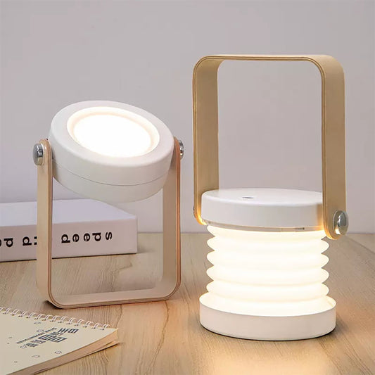 Nueva lámpara LED tipo linterna, luz nocturna creativa, lámpara de escritorio plegable para proteger los ojos, lámpara USB, regalo único para el hogar, luz ambiental.