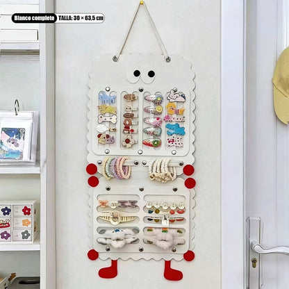 Organizador de pared adorable para accesorios de cabello, gran capacidad para horquillas, pinzas, bolsa colgante, pinzas de tiburón, exhibidor de fieltro para joyería.