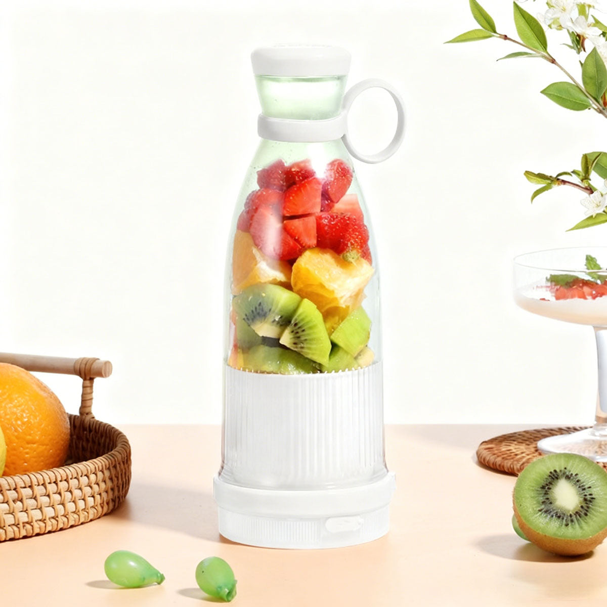 Extractor de jugo, licuadora mini portátil para casa, licuadora eléctrica USB, vaso para jugos de moda.