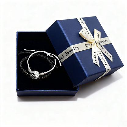 Brazalete tejido de pareja “Dragón Taiji” — conjunto de pulseras y collares con diseño de Taiji y Bagua, ideal para parejas, buenos amigos y como símbolo de amistad.