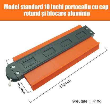 Șablon de contur cu scară de radian imperială – instrument multifuncțional pentru lemn, piatră și auto, copiază instant forme neregulate