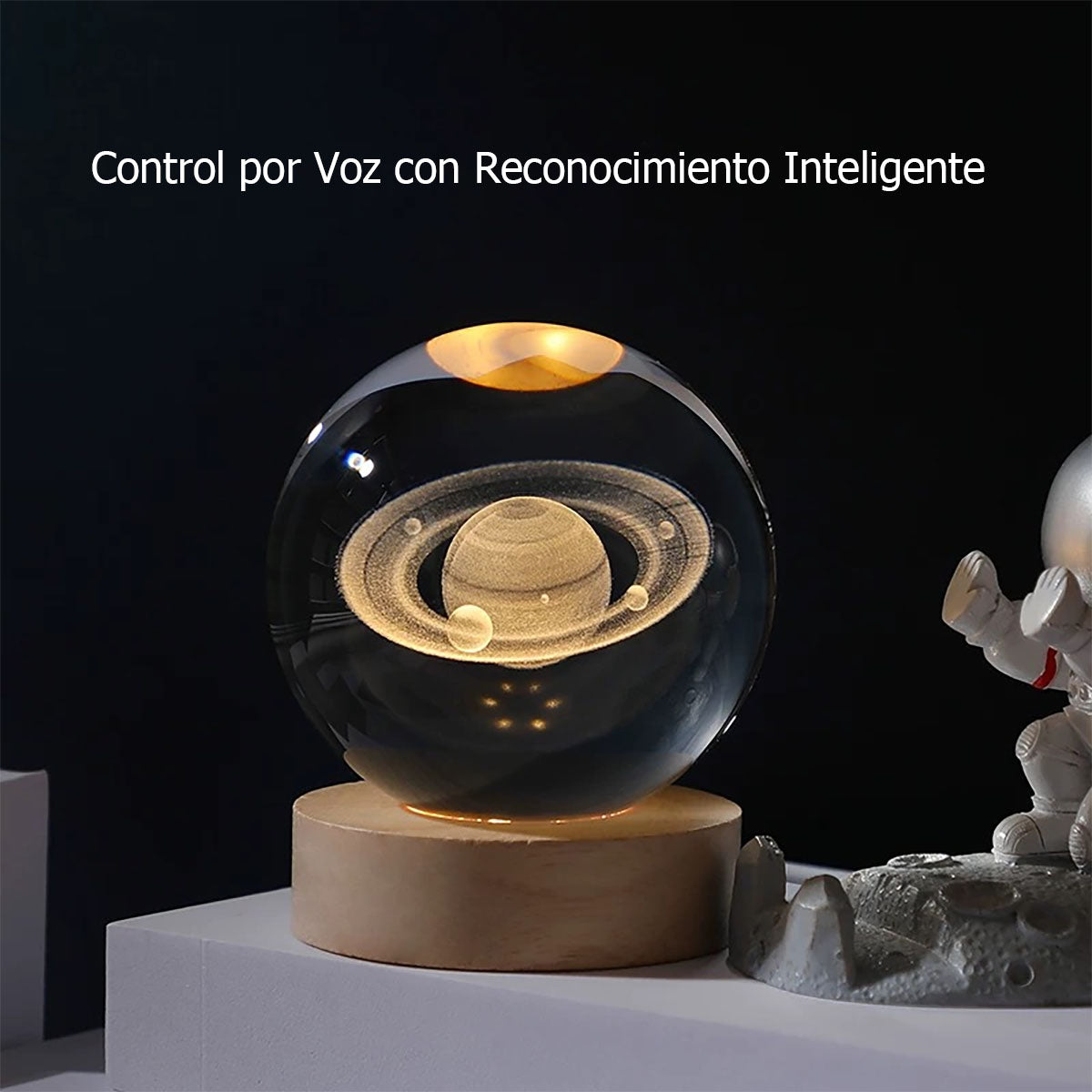Lámpara de mesa con cielo estrellado, esfera de cristal de galaxia, luz nocturna, adorno decorativo de escritorio con un toque elegante.