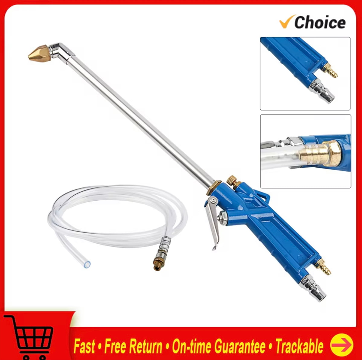 Pistol de curățare cu aer comprimat, cotit și prelungit, pentru curățarea motorului, spălătorii auto și îndepărtarea prafului