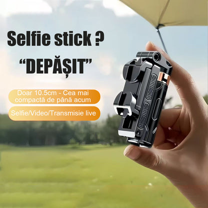 Noua versiune super mini a batonului de selfie | Ușor de transportat, universal, cu trepied cu 4 picioare, un dispozitiv magic pentru fotografii cu telefon, rotire la 360 de grade.