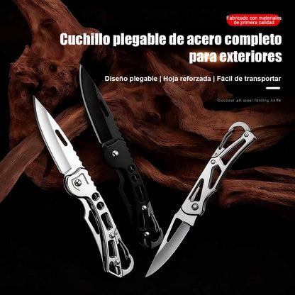 Cuchillo plegable para exteriores, cuchillo de camping, cuchillo de acero inoxidable, cuchillo compacto portátil, cuchillo de supervivencia para exteriores, cuchillo de bolsillo.