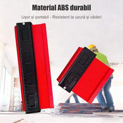 Șablon de contur cu scară de radian imperială – instrument multifuncțional pentru lemn, piatră și auto, copiază instant forme neregulate