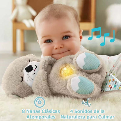 Nuevo peluche de nutria respiradora con música y luz, muñeco infantil de consuelo, juguete lindo para niñas, regalo de peluche.