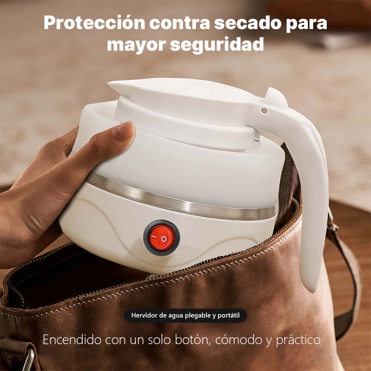 Hervidor portátil plegable, pequeño y compacto para viajes, mini termo eléctrico para mantener el agua caliente, ideal para dormitorios y uso doméstico.