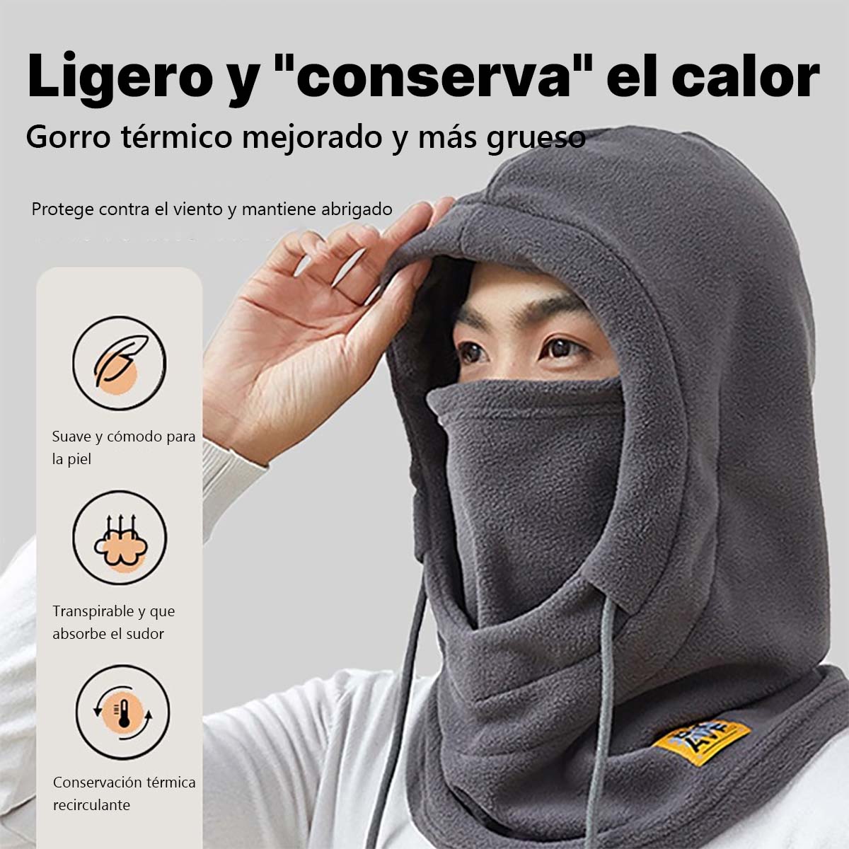Gorro cortavientos de invierno unisex para exteriores, cuello tubular de ciclismo con pasamontañas integrado, orejeras acolchadas, protección facial antigrípe.
