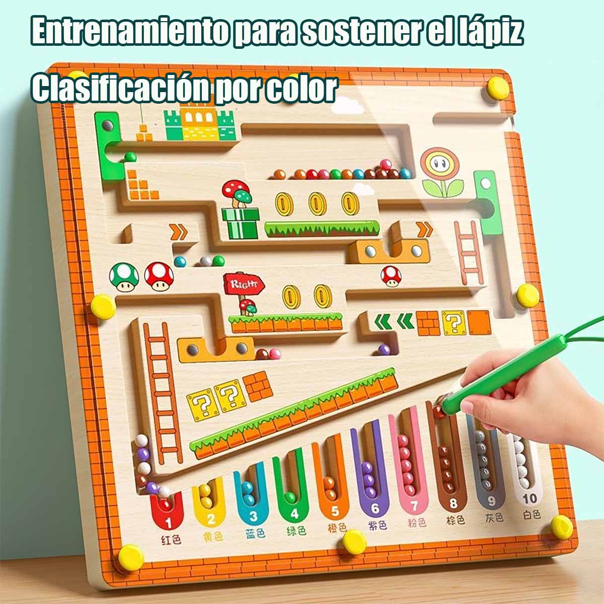Juguete educativo para niños, laberinto magnético 2 en 1, juguete de concentración tridimensional, juego de desafíos para bebés, juguete de aprendizaje temprano.