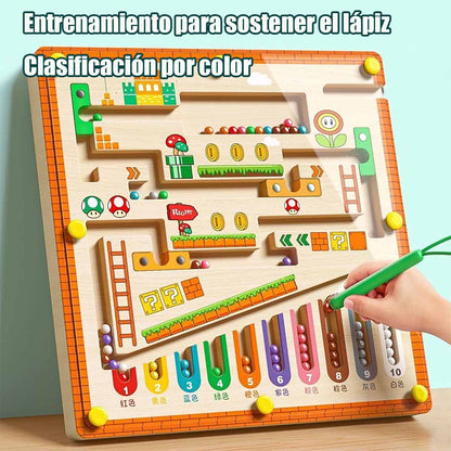 Juguete educativo para niños, laberinto magnético 2 en 1, juguete de concentración tridimensional, juego de desafíos para bebés, juguete de aprendizaje temprano.