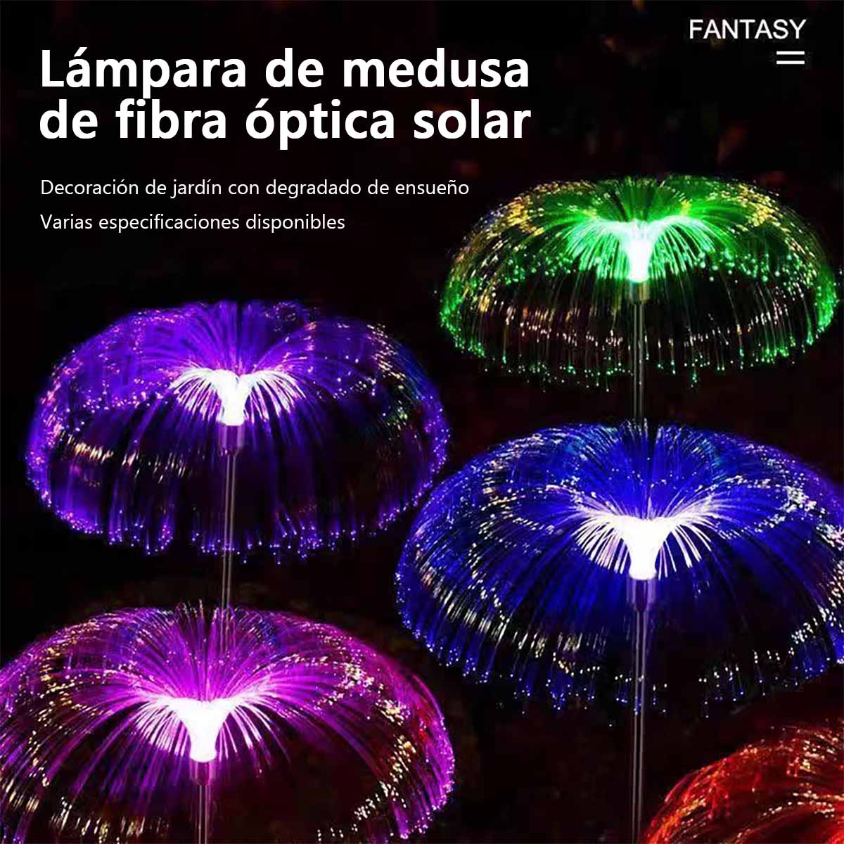 Linterna Solar de Medusa - Efecto Luz Fireworks para Decorar tu Jardín Mágico