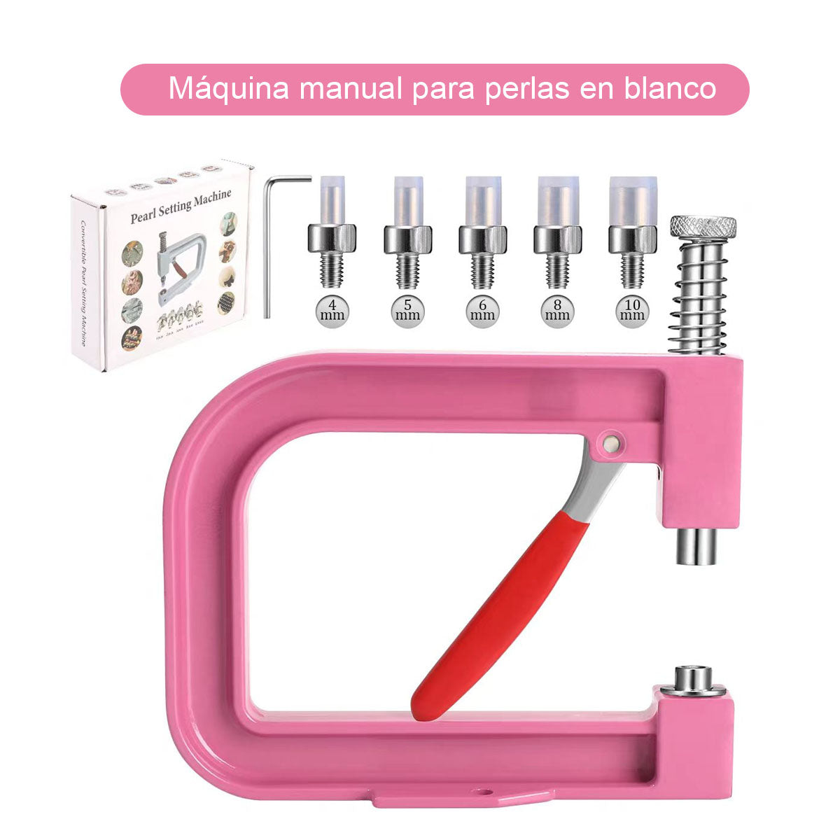 Máquina de presión para clavar perlas DIY, máquina manual para colocar tachuelas, herramienta para fijar perlas redondas, remaches y tachuelas de cuatro garras, tipo universal.