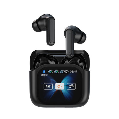 Auriculares Bluetooth JM19 con pantalla LCD, cancelación activa de ruido (ANC), reducción de ruido ENC, bajo consumo energético, ideales para deportes, inalámbricos.
