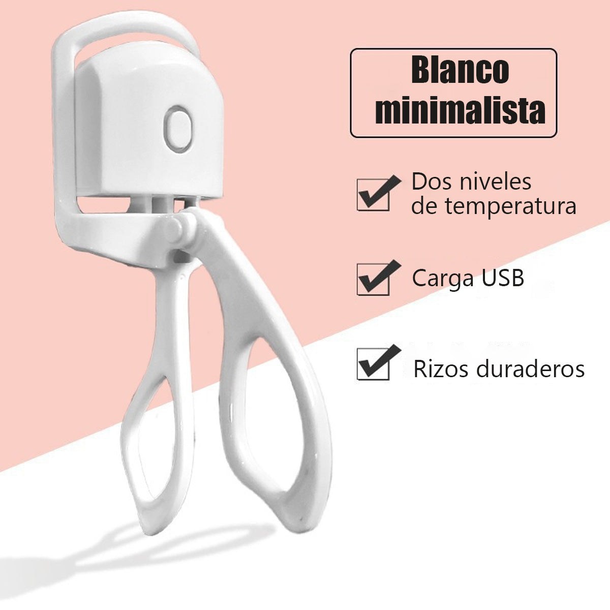 Rizador de pestañas eléctrico con calefacción - Dispositivo eléctrico para rizar las pestañas, carga USB, fijación duradera, portátil y fácil de usar para un rizado perfecto.