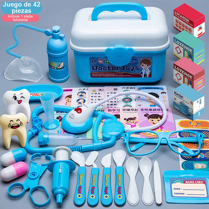 Juguete de doctor para niños, set de simulación para juegos de rol, set educativo para niñas con estetoscopio, jeringa y dientes para jardín de infancia.