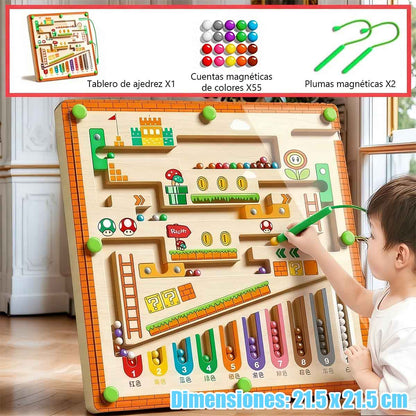 Juguete educativo para niños, laberinto magnético 2 en 1, juguete de concentración tridimensional, juego de desafíos para bebés, juguete de aprendizaje temprano.