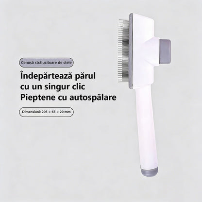 Perie pentru animale de companie, pieptene de îngrijire pentru pisici și câini, dispozitiv auto-curățat, îndepărtează părul mort, curățare pentru pisici și câini, perie pentru puf și volum pentru câini Teddy și pisici.