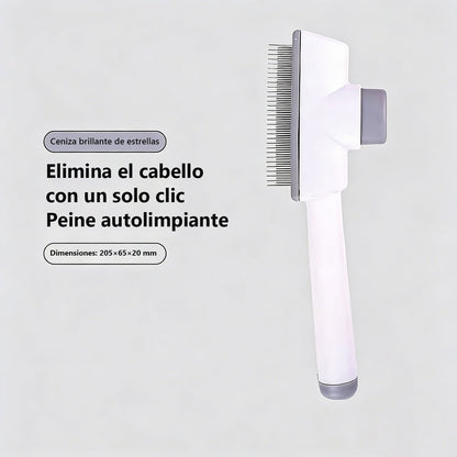 Cepillo para mascotas, peine autolimpiante para gatos y perros, removedor de pelo suelto, limpiador para gatos y perros, peine esponjoso para gatos y perros tipo Teddy.