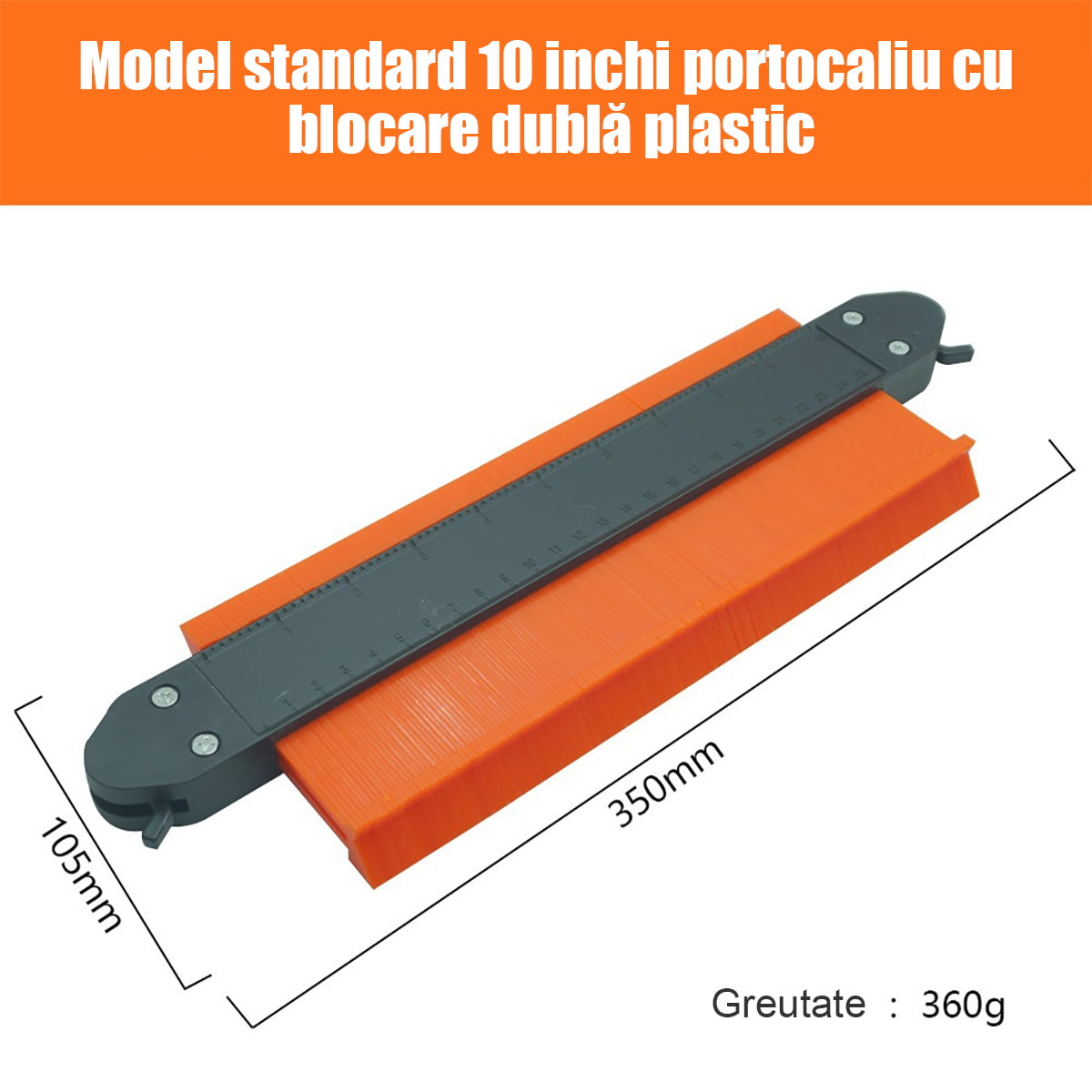 Șablon de contur cu scară de radian imperială – instrument multifuncțional pentru lemn, piatră și auto, copiază instant forme neregulate