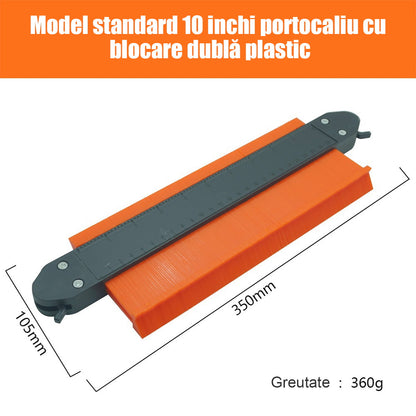 Șablon de contur cu scară de radian imperială – instrument multifuncțional pentru lemn, piatră și auto, copiază instant forme neregulate