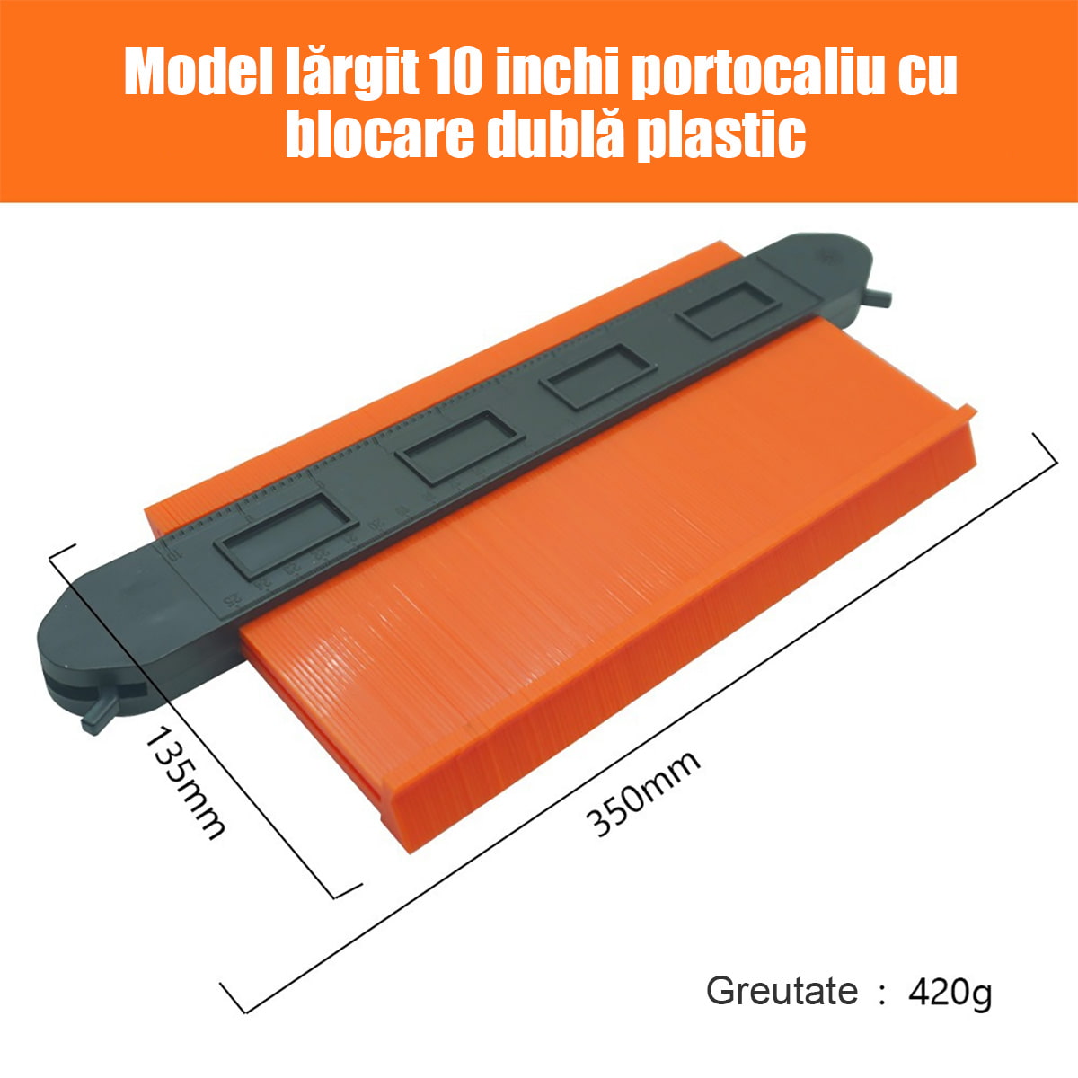 Șablon de contur cu scară de radian imperială – instrument multifuncțional pentru lemn, piatră și auto, copiază instant forme neregulate
