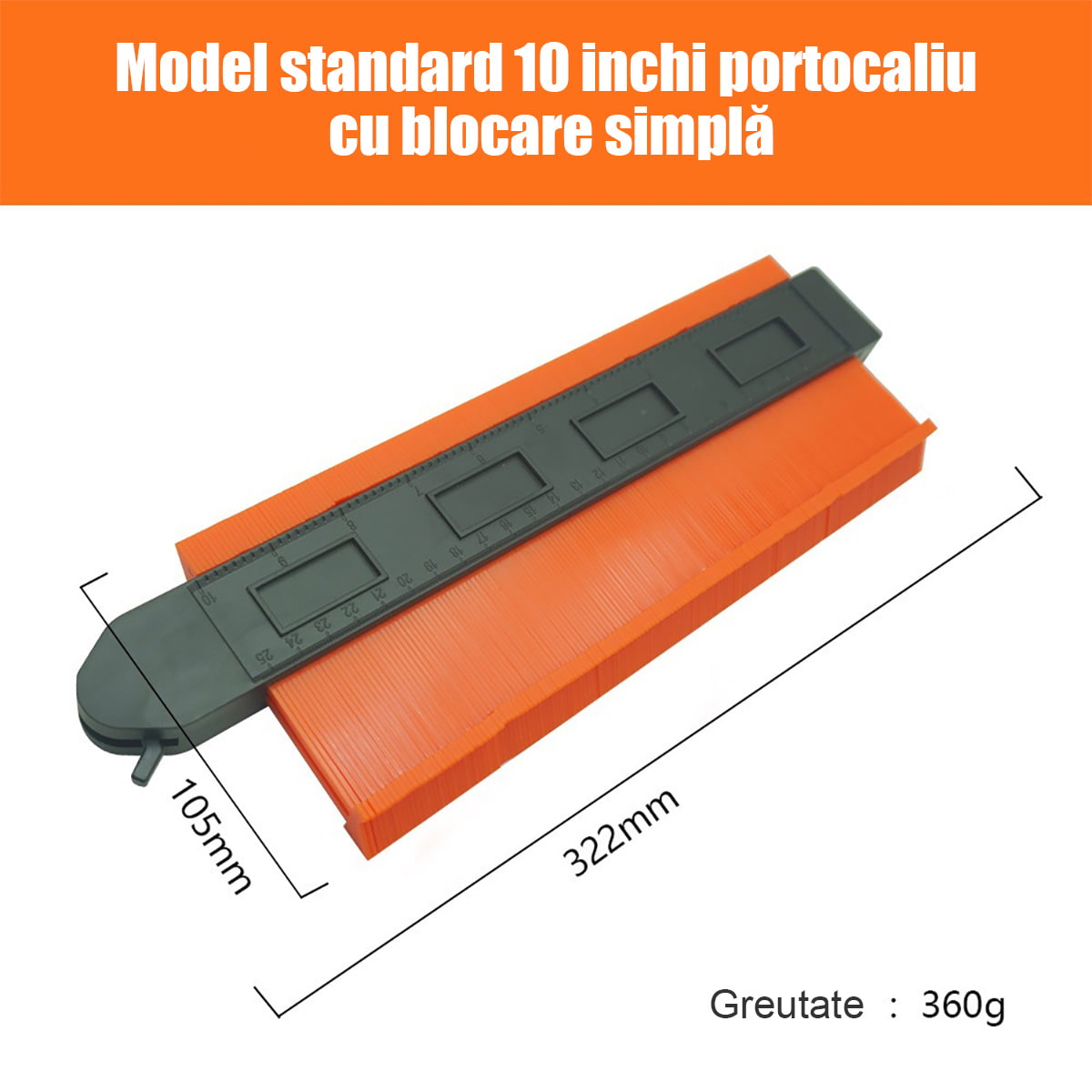 Șablon de contur cu scară de radian imperială – instrument multifuncțional pentru lemn, piatră și auto, copiază instant forme neregulate
