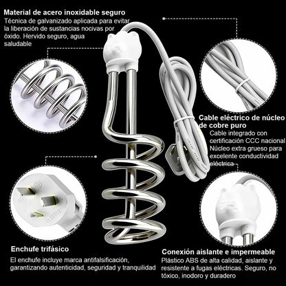 Hervidor de alta potencia, calienta rápidamente, apagado automático, calefacción rápida para bañeras y cubos.
