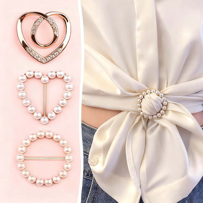 Broche para camisa, clip para ajustar el bajo de la ropa, crear nudos decorativos o fijar pañuelos; accesorio elegante para mujer, ideal para estilizar la cintura.