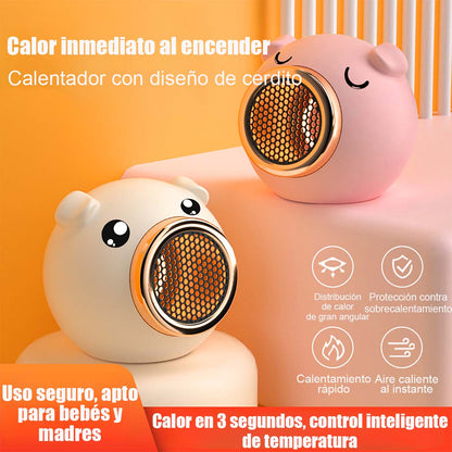 Calefactor de escritorio en forma de cerdito, calefacción eléctrica para el hogar y dormitorio, calefactor eléctrico de bajo consumo.
