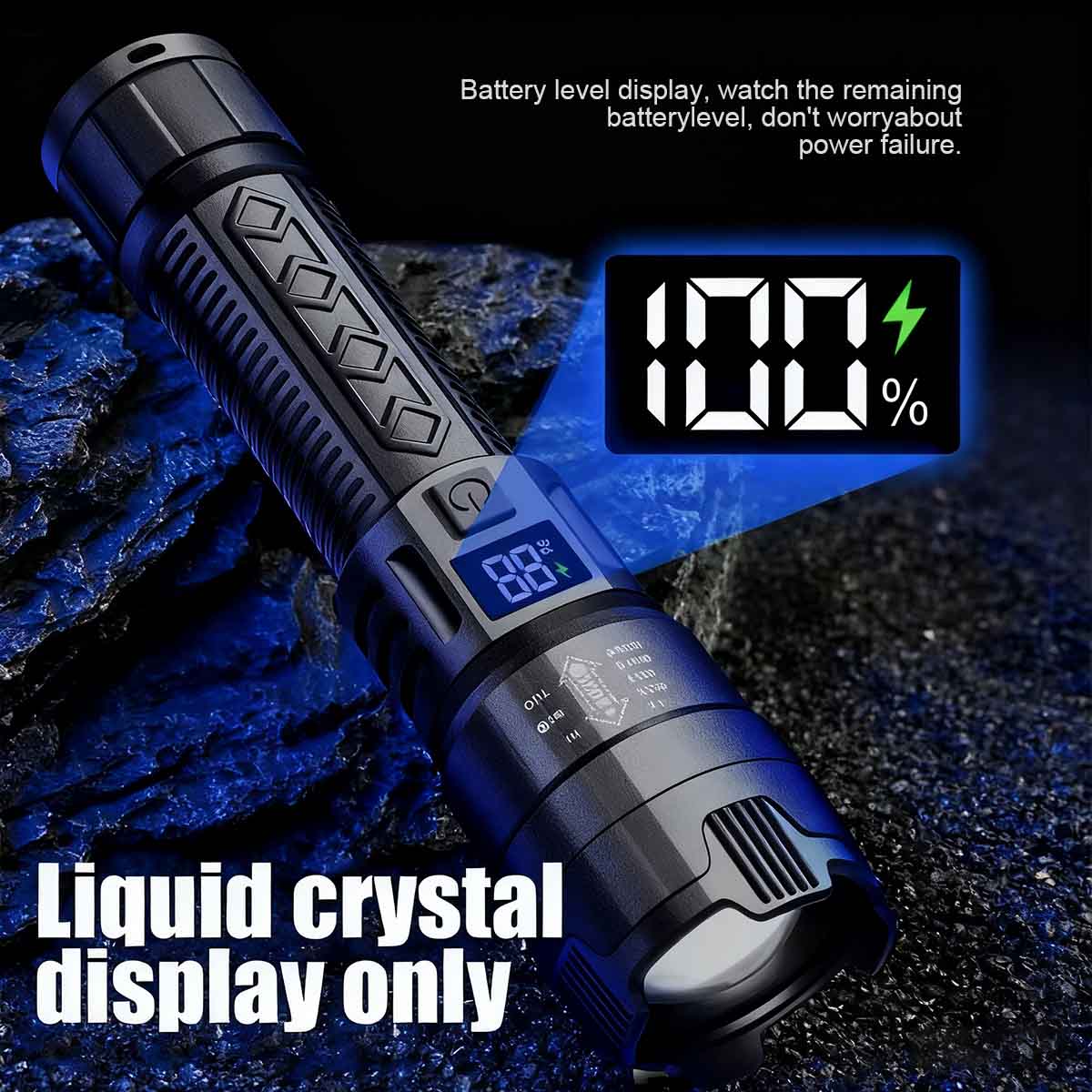 “Linterna de alta potencia recargable, portátil, de larga duración, para exteriores, de alcance lejano, resistente al agua, multifuncional y súper brillante para uso doméstico.”