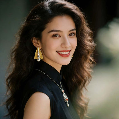 Pendientes de perlas de estilo único, con diseño retro y exclusivo, con un toque de personalidad.