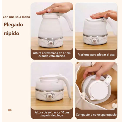 Hervidor portátil plegable, pequeño y compacto para viajes, mini termo eléctrico para mantener el agua caliente, ideal para dormitorios y uso doméstico.