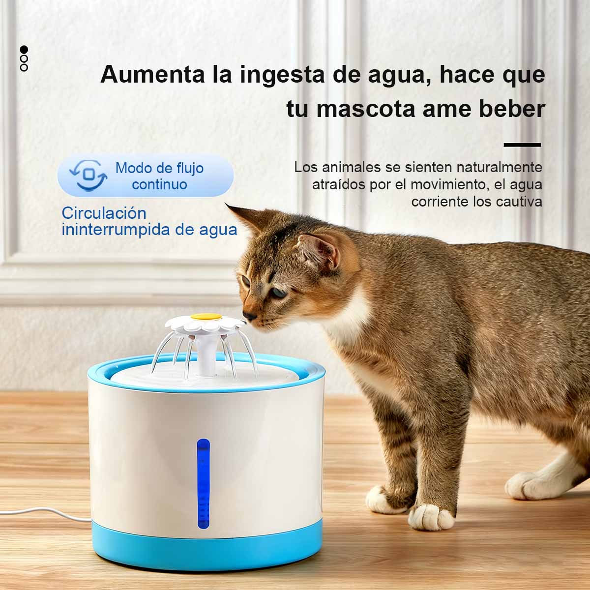 Bebedero automático inteligente para mascotas con agua circulante continua, gran capacidad, silencioso, especial para gatos y perros.
