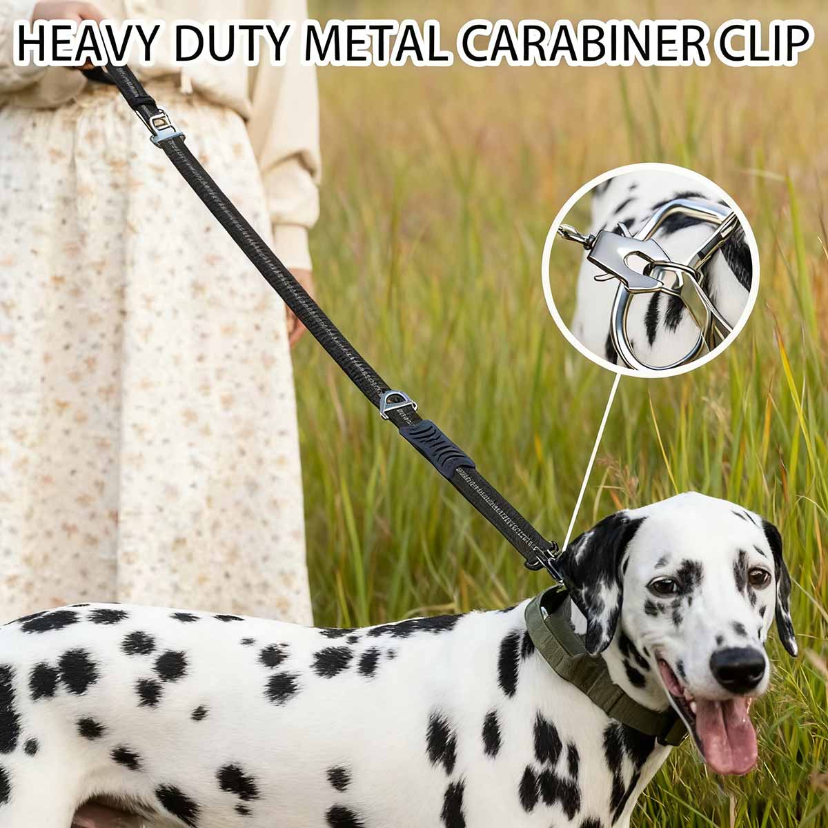 "Correa para perros medianos y grandes para coche, antiescape, antiexplosión, retráctil con amortiguación, cómoda y segura."